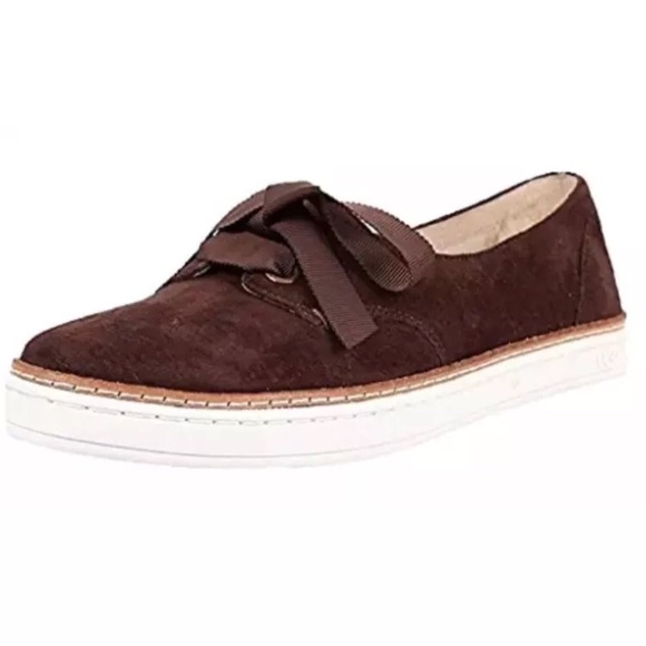 Ugg Carilyn Lace-Up Suede Sneaker Brown (Size 6.5 - Picture 2 of 8